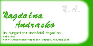 magdolna andrasko business card